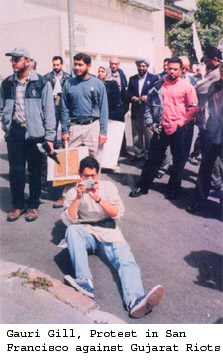 Gauri Gill, Protext in san Francisco against Gujarat Riots